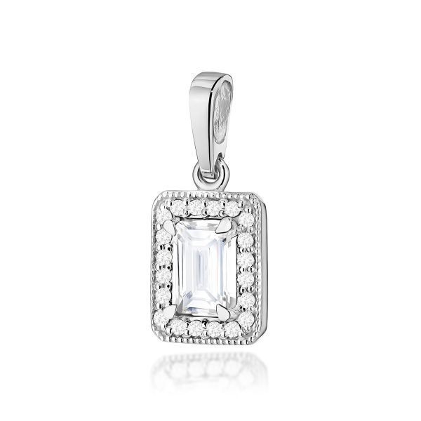 Zawieszka z kamieniem diament laboratoryjny 0,60 ct Z0422 – białe złoto próby 585 – widok produktu 1