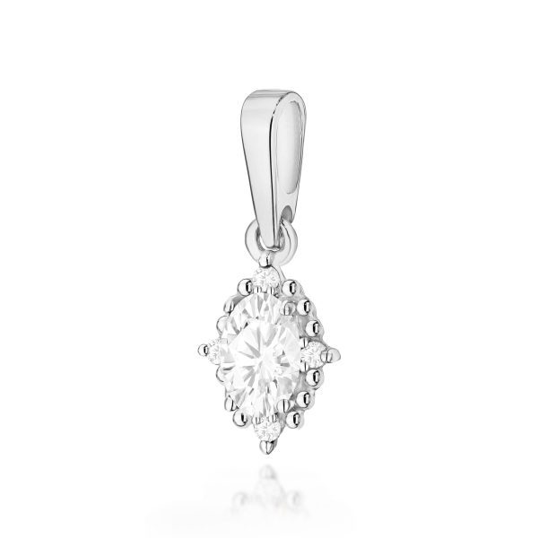 Zawieszka z kamieniem diament laboratoryjny 0,25 ct Z0512 – białe złoto próby 585 – widok produktu 1