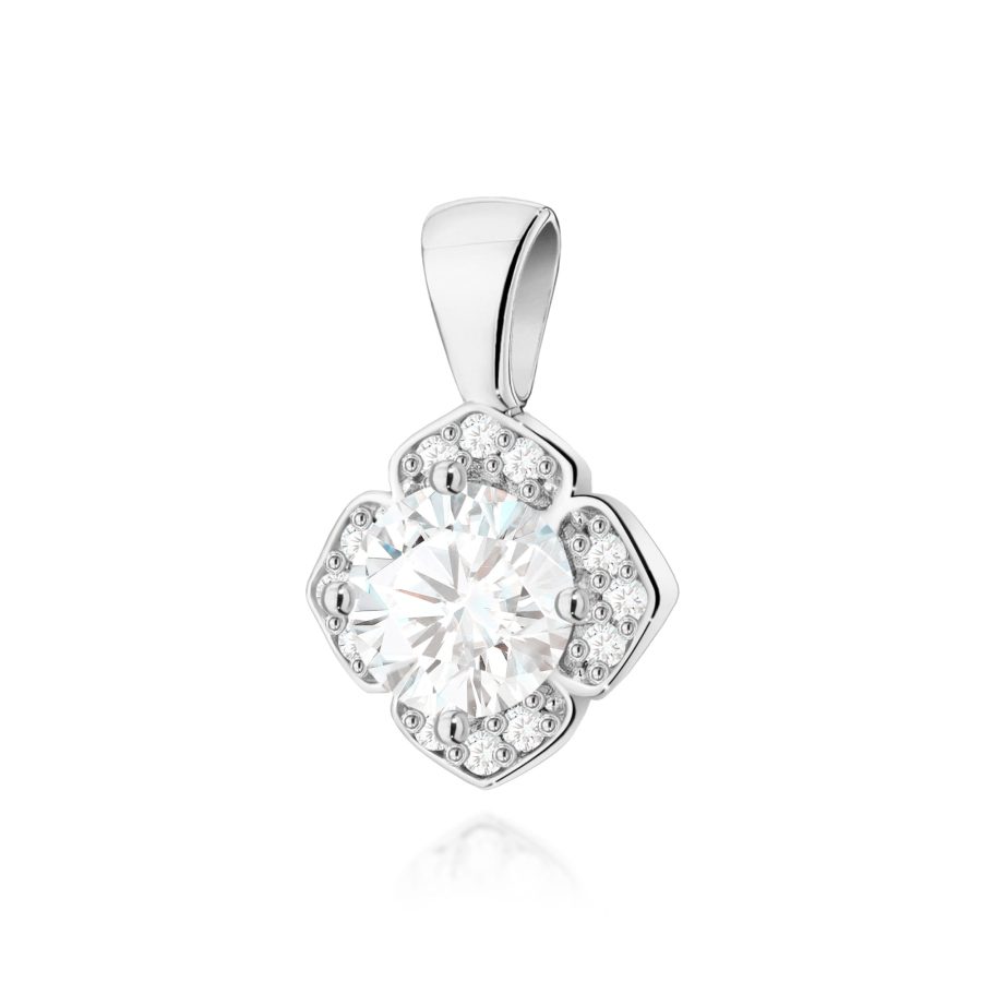 Zawieszka z kamieniem diament laboratoryjny 0,56 ct Z0571 – białe złoto próby 585 – widok produktu 1