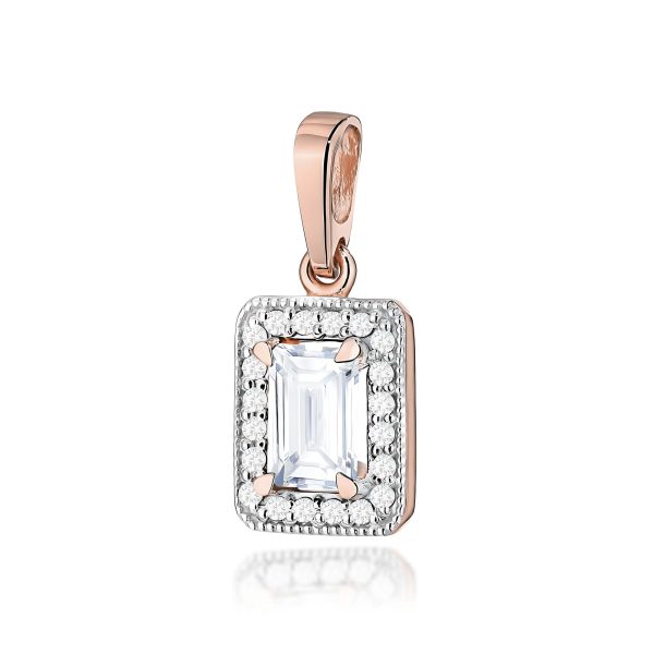 Zawieszka z kamieniem diament laboratoryjny 0,60 ct Z0422 – różowe złoto próby 585 – widok produktu 1