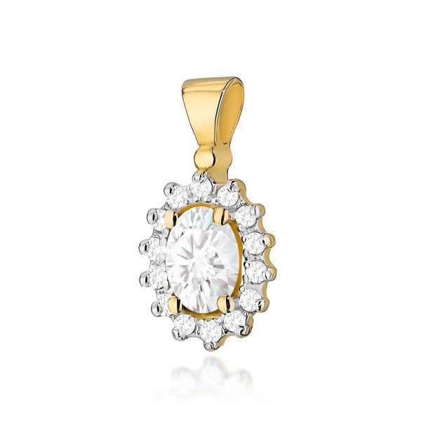 Zawieszka z kamieniem diament laboratoryjny 0,40 ct Z0182 – żółte złoto próby 585 – widok produktu 1