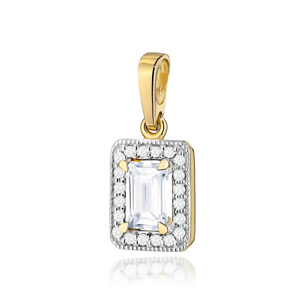 Zawieszka z kamieniem diament laboratoryjny 0,60 ct Z0422 – żółte złoto próby 585 – widok produktu 1