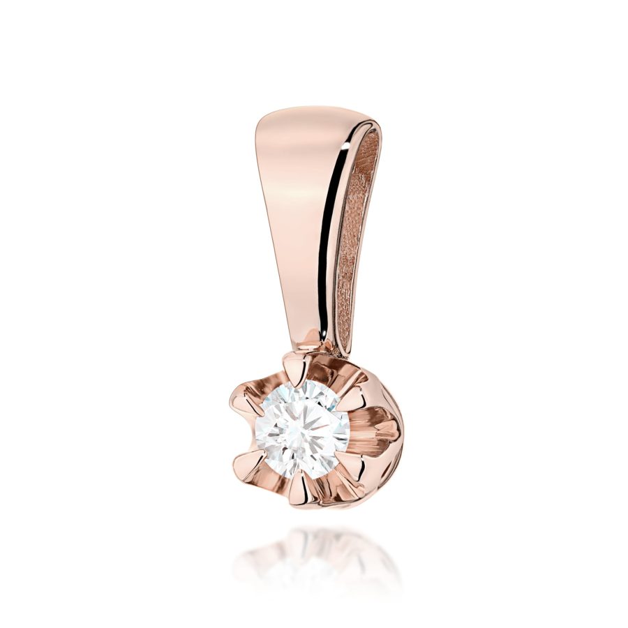 Zawieszka z diamentem 0,08 ct Z0032 – różowe złoto próby 585 – widok produktu 1
