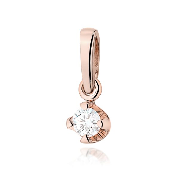 Zawieszka z diamentem 0,08 ct Z0034 – różowe złoto próby 585 – widok produktu 1
