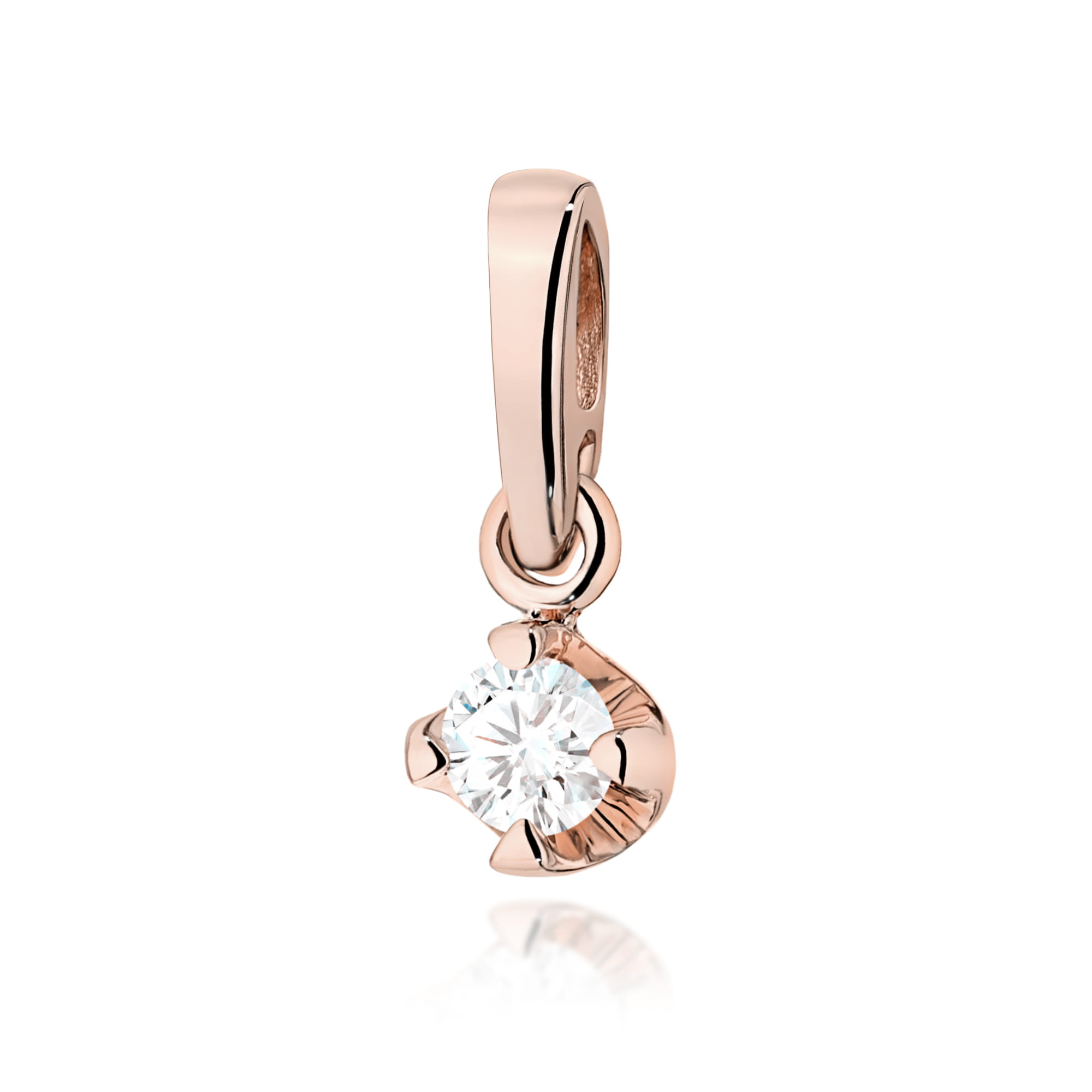 Zawieszka z diamentem 0,08 ct Z0034 – różowe złoto próby 585 – widok produktu 1