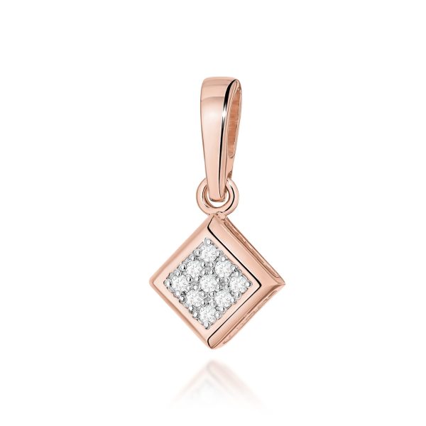 Zawieszka z diamentami 0,045 ct Z0036 – różowe złoto próby 585 – widok produktu 1