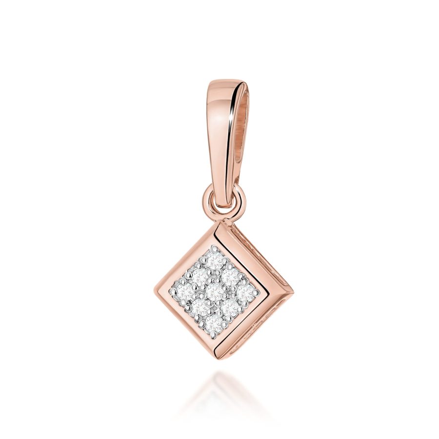 Zawieszka z diamentami 0,045 ct Z0036 – różowe złoto próby 585 – widok produktu 1