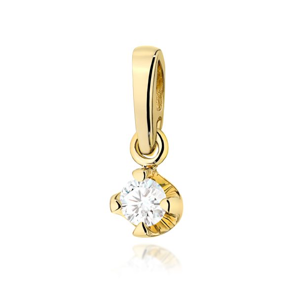 Zawieszka z diamentem 0,08 ct Z0034 – żółte złoto próby 585 – widok produktu 1