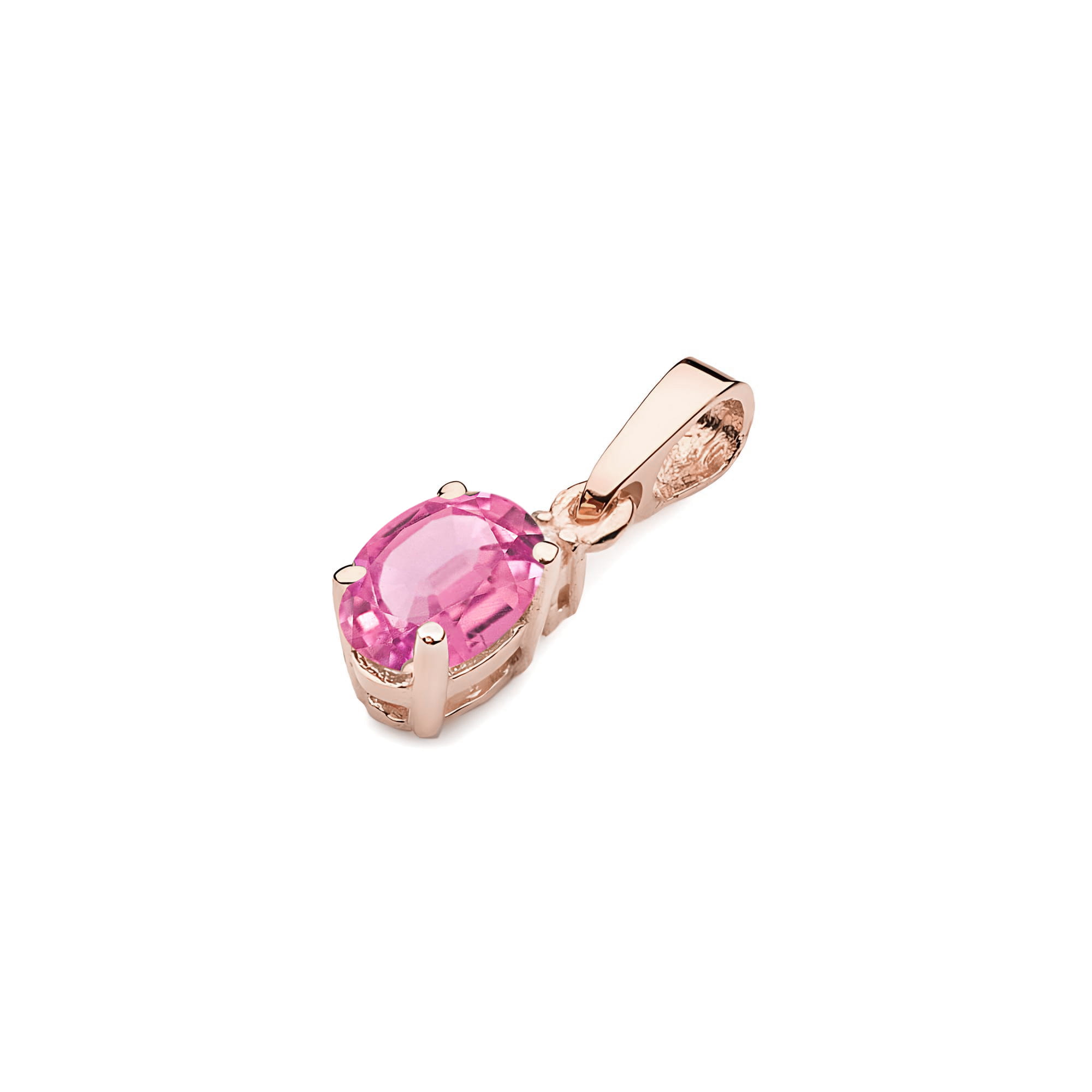 Zawieszka z kamieniem topaz różowy 0,50 ct Z0001 – różowe złoto próby 585 – widok produktu 2