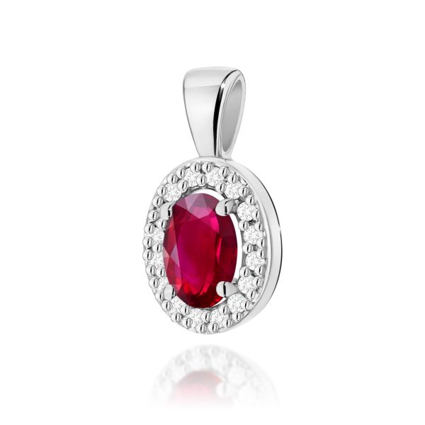Zawieszka z rubinem 0,60 ct Z0574 – białe złoto próby 585 – widok produktu 1
