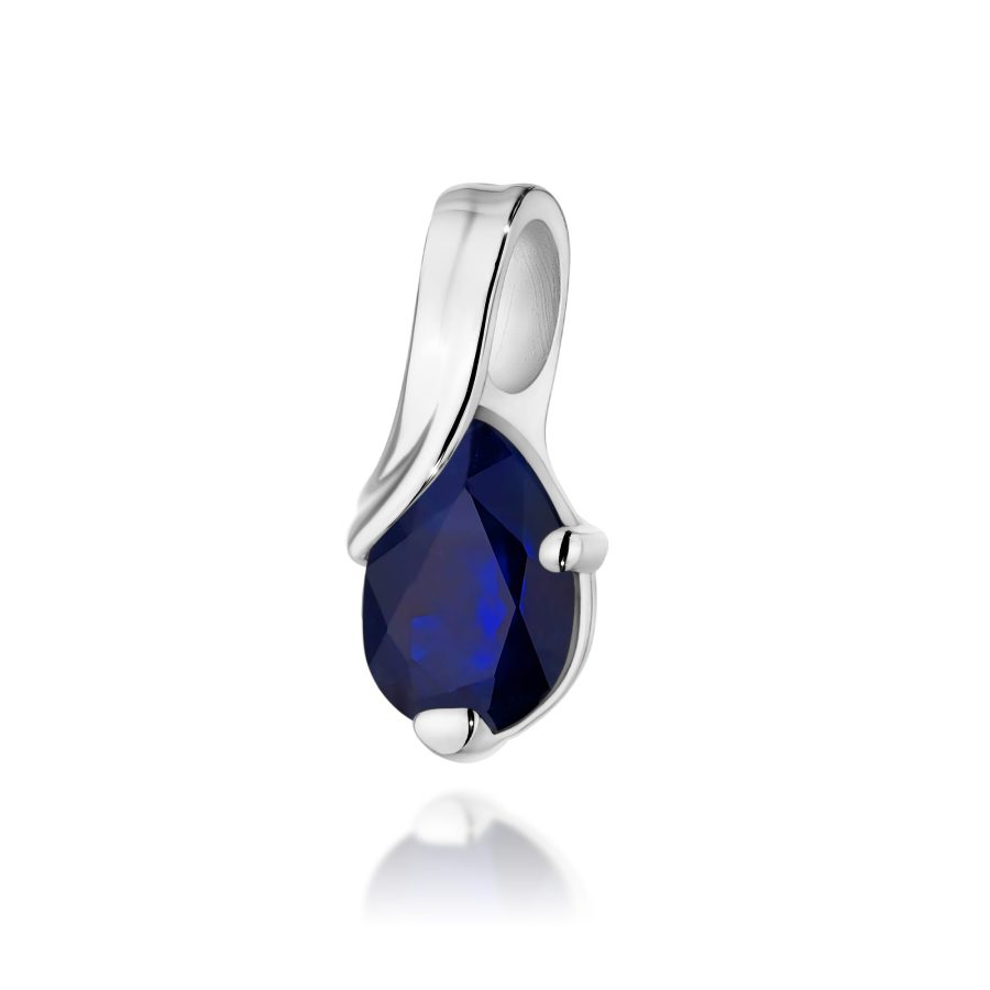 Zawieszka z szafirem 0,60 ct Z0578 – białe złoto próby 585 – widok produktu 1