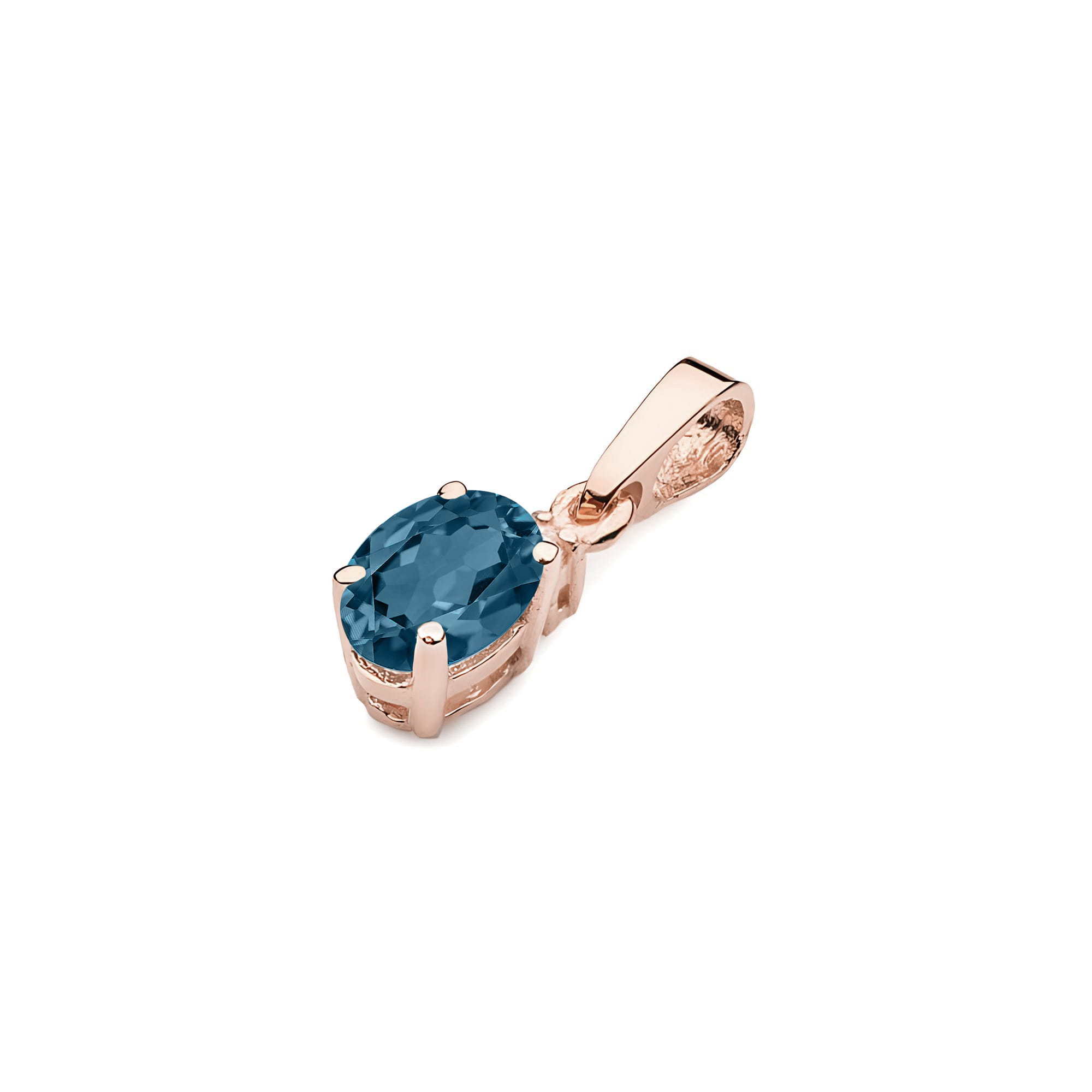 Zawieszka z kamieniem topaz london blue 0,50 ct Z0001 – różowe złoto próby 585 – widok produktu 2