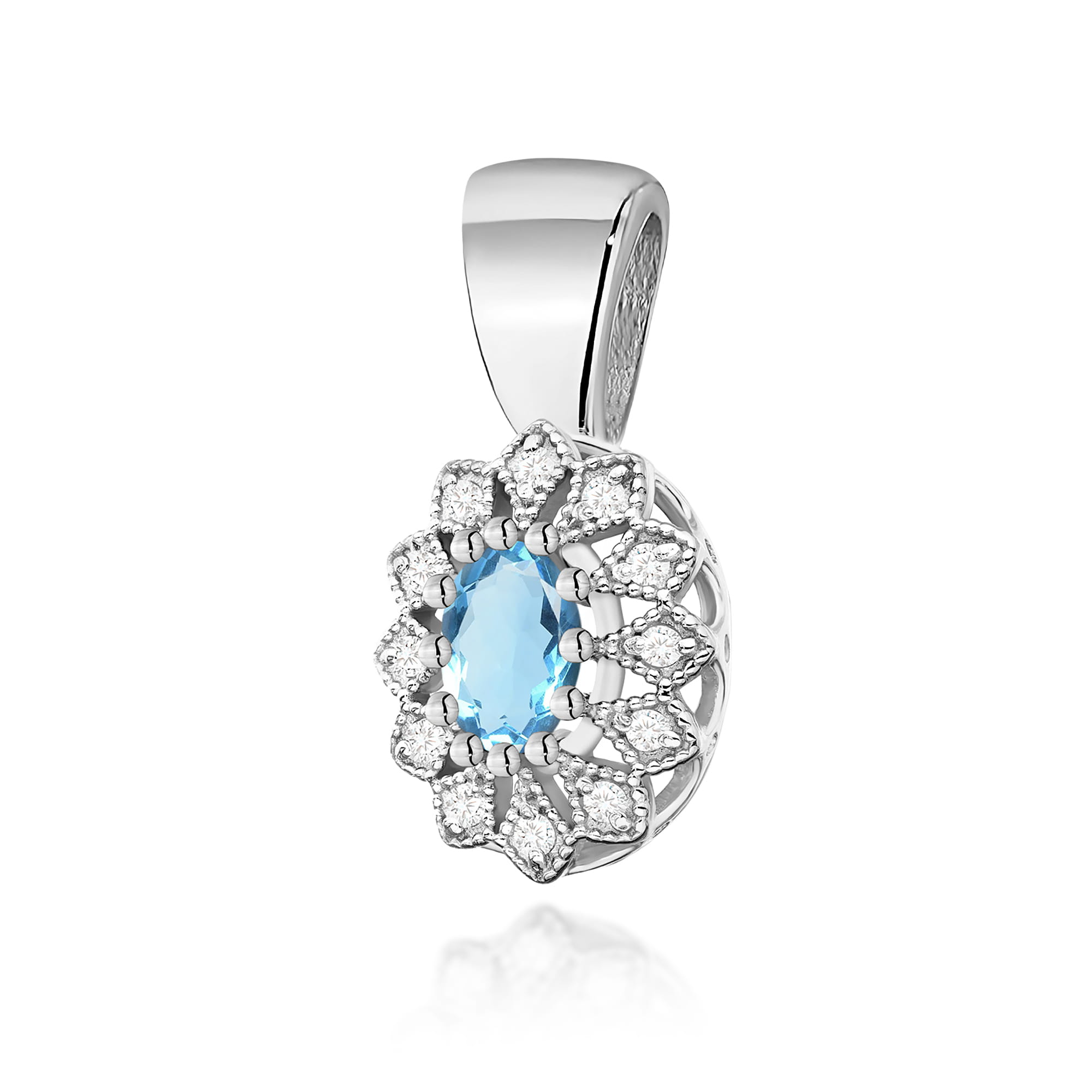 Zawieszka z kamieniem topaz swiss 0,50 ct Z0354 – białe złoto próby 585 – widok produktu 1