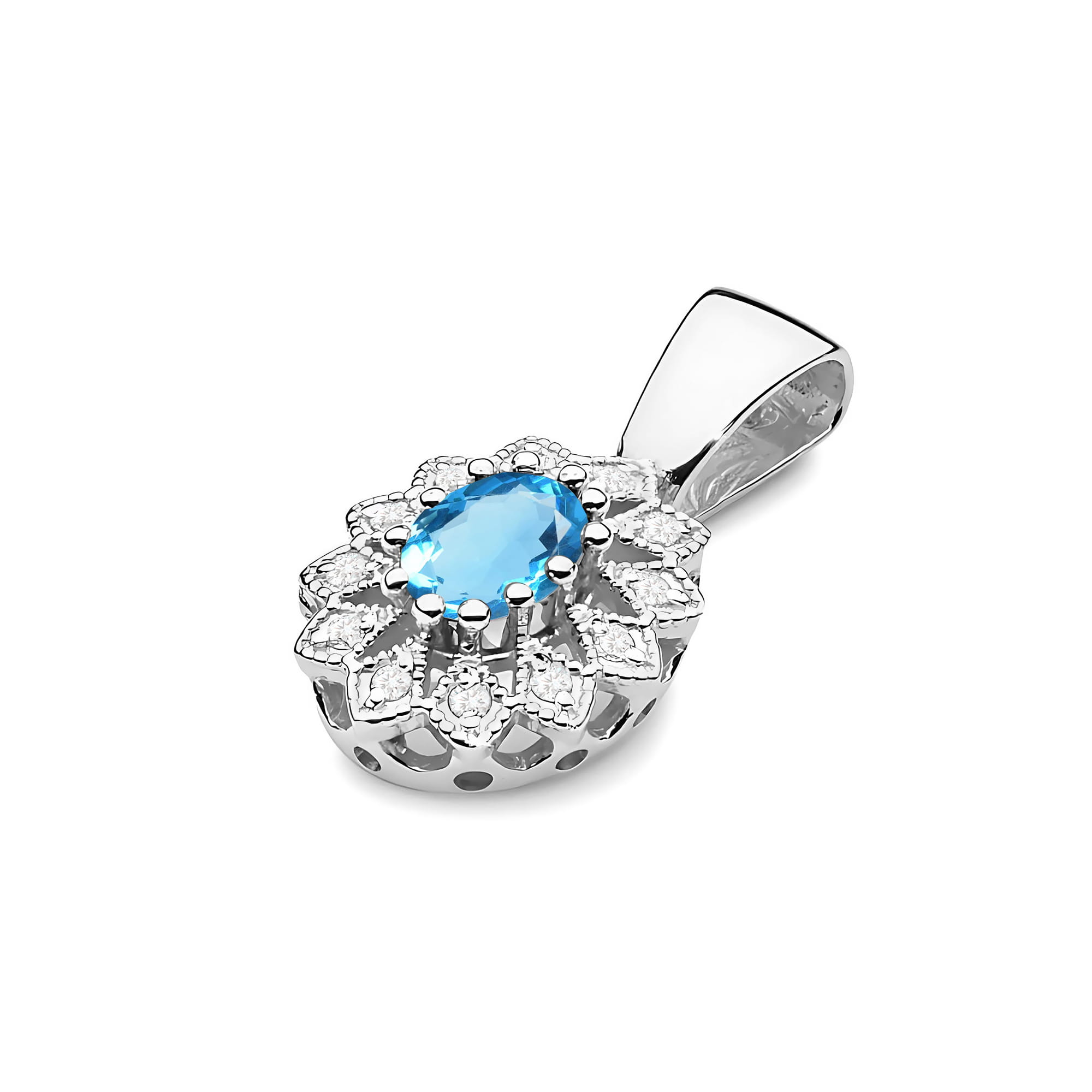 Zawieszka z kamieniem topaz swiss 0,50 ct Z0354 – białe złoto próby 585 – widok produktu 2