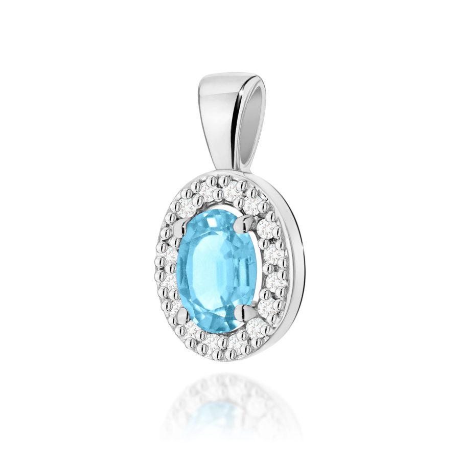 Zawieszka z kamieniem topaz swiss 0,50 ct Z0574 – białe złoto próby 585 – widok produktu 1
