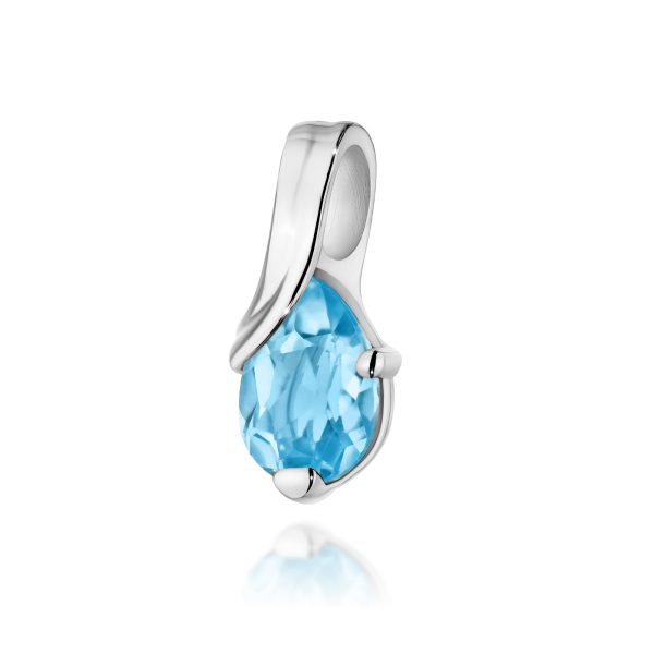 Zawieszka z kamieniem topaz swiss 0,90 ct Z0578 – białe złoto próby 585 – widok produktu 1