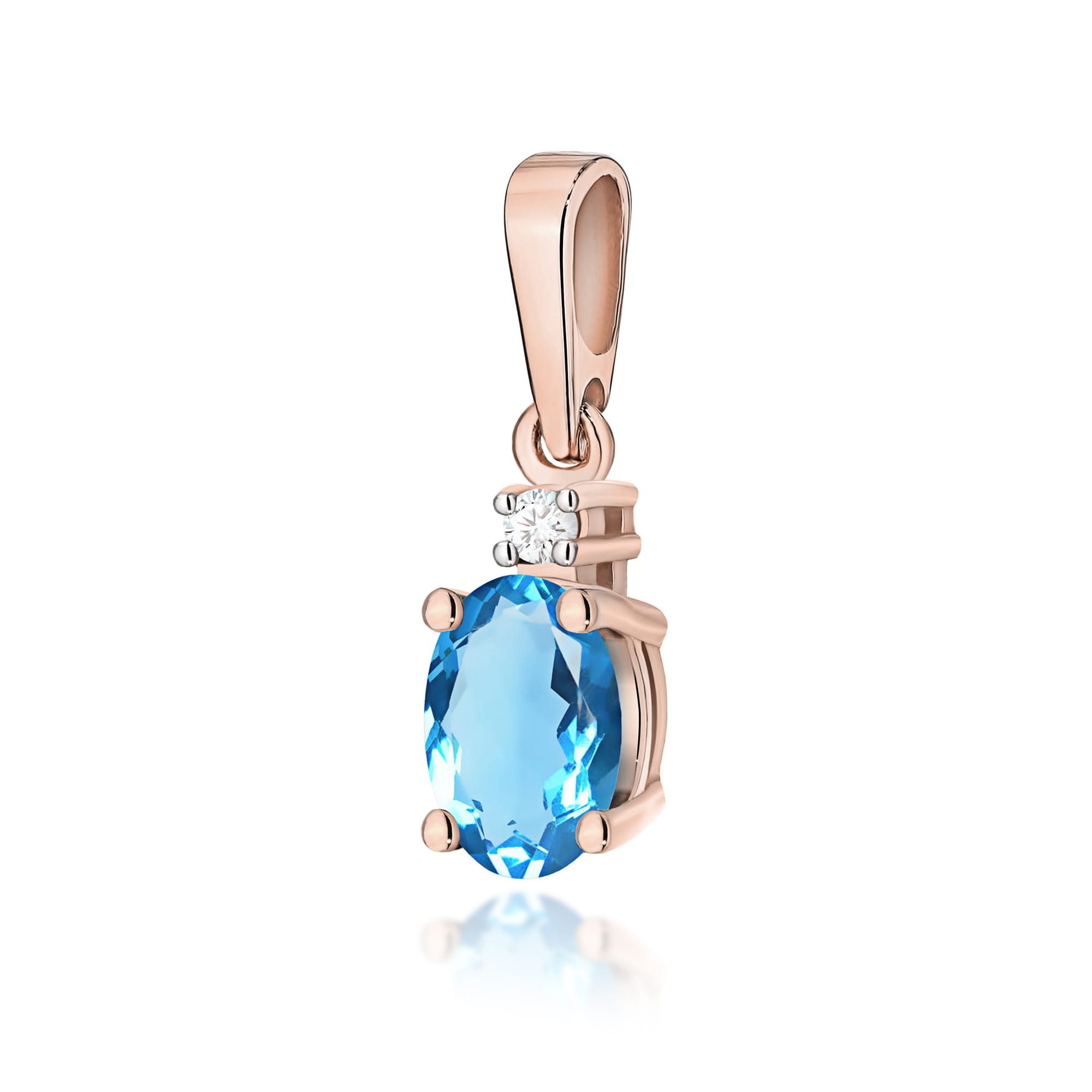 Zawieszka z kamieniem topaz swiss 0,50 ct Z0001 – różowe złoto próby 585 – widok produktu 1