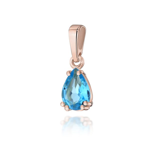 Zawieszka z kamieniem topaz swiss 0,90 ct Z0006 – różowe złoto próby 585 – widok produktu 1