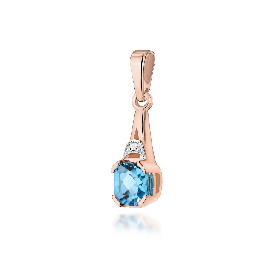 Zawieszka z kamieniem topaz swiss 1,10 ct Z0040 – różowe złoto próby 585 – widok produktu 1