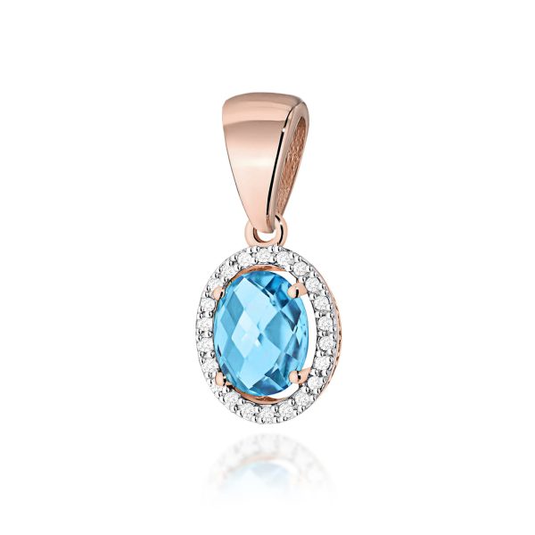 Zawieszka z kamieniem topaz swiss 1,70 ct Z0080 – różowe złoto próby 585 – widok produktu 1