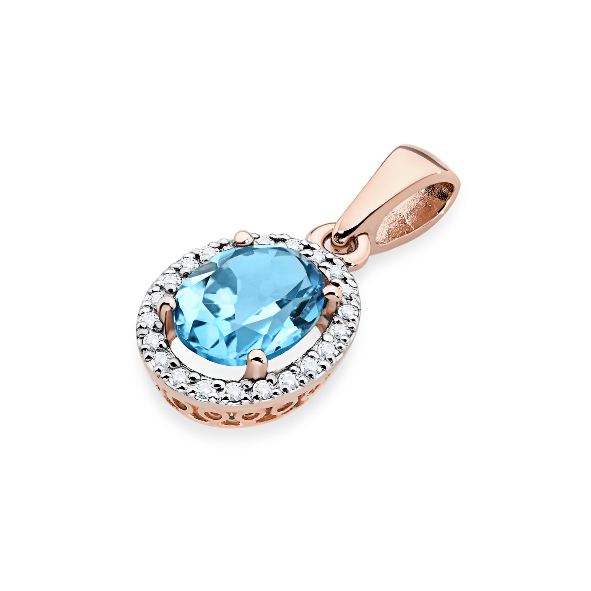 Zawieszka z kamieniem topaz swiss 1,70 ct Z0080 – różowe złoto próby 585 – widok produktu 2