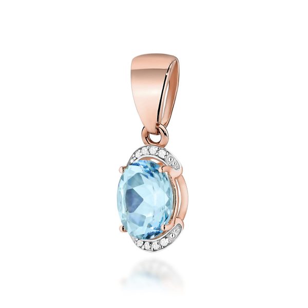 Zawieszka z kamieniem topaz swiss 3,00 ct Z0150 – różowe złoto próby 585 – widok produktu 1