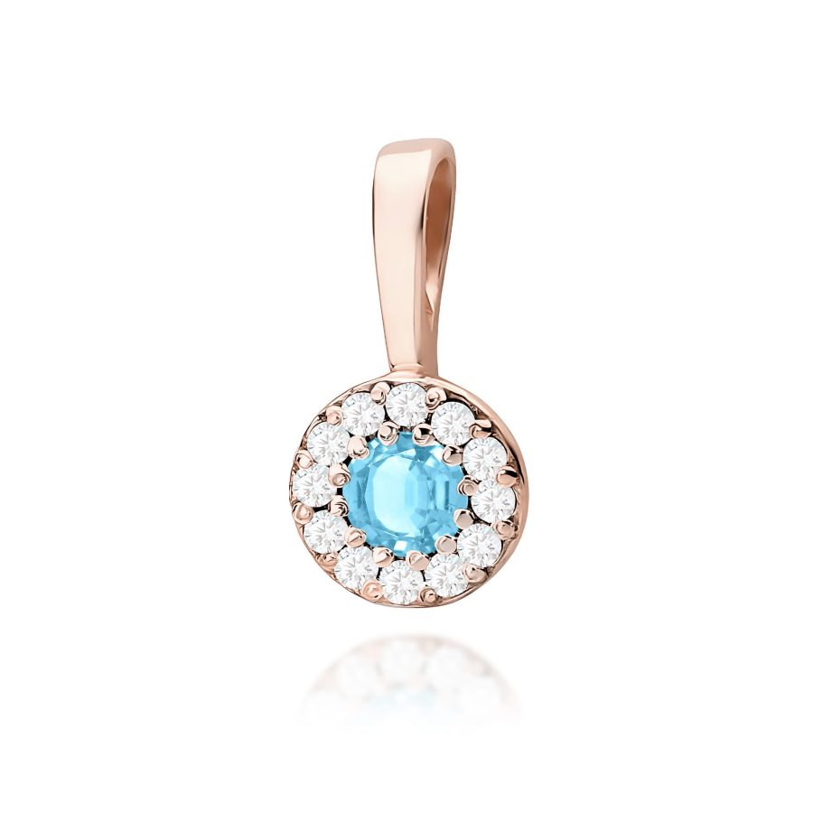 Zawieszka z kamieniem topaz swiss 0,15 ct Z0443 – różowe złoto próby 585 – widok produktu 1