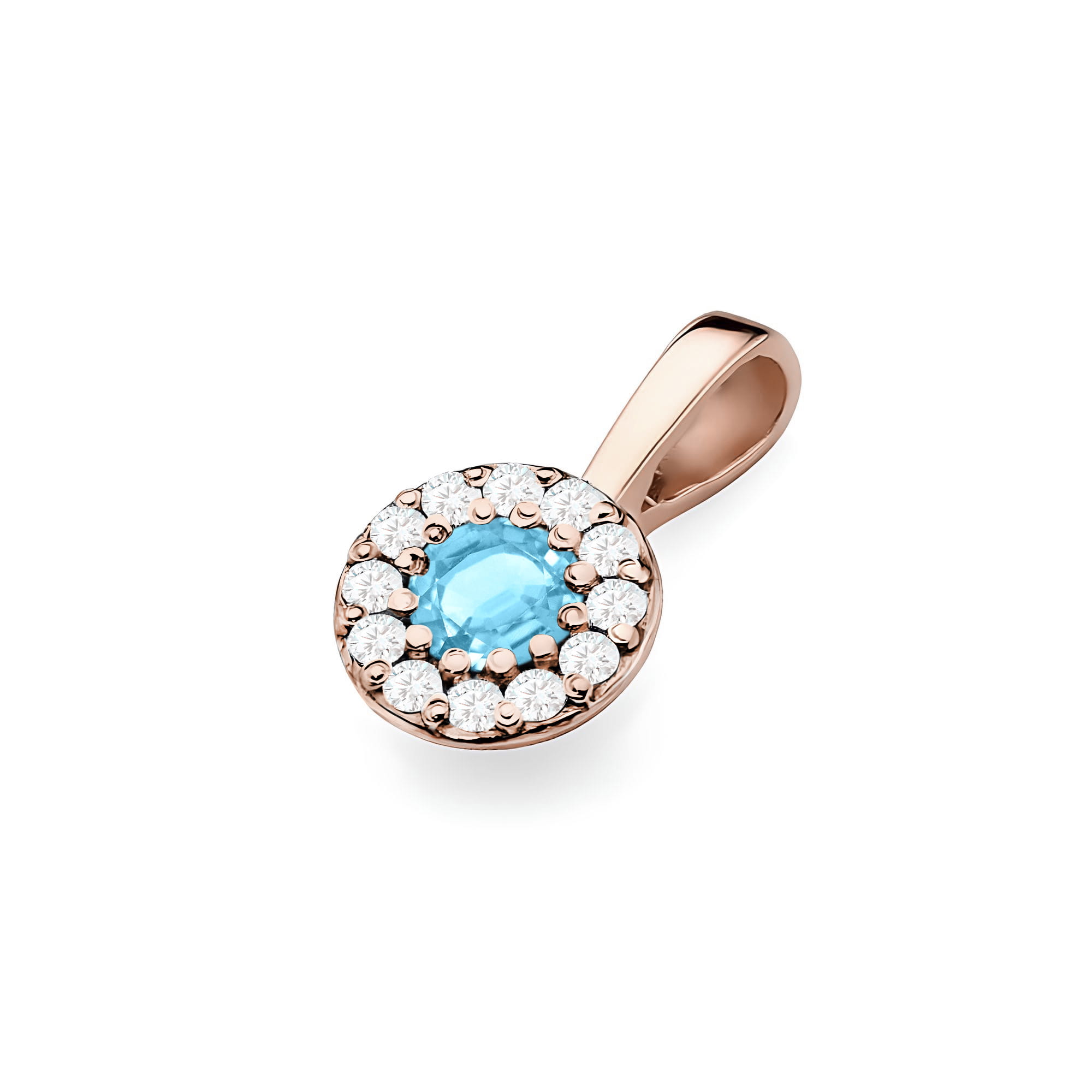 Zawieszka z kamieniem topaz swiss 0,15 ct Z0443 – różowe złoto próby 585 – widok produktu 2