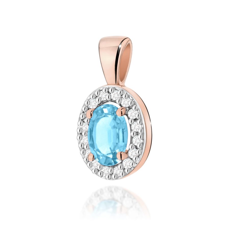 Zawieszka z kamieniem topaz swiss 0,50 ct Z0574 – różowe złoto próby 585 – widok produktu 1