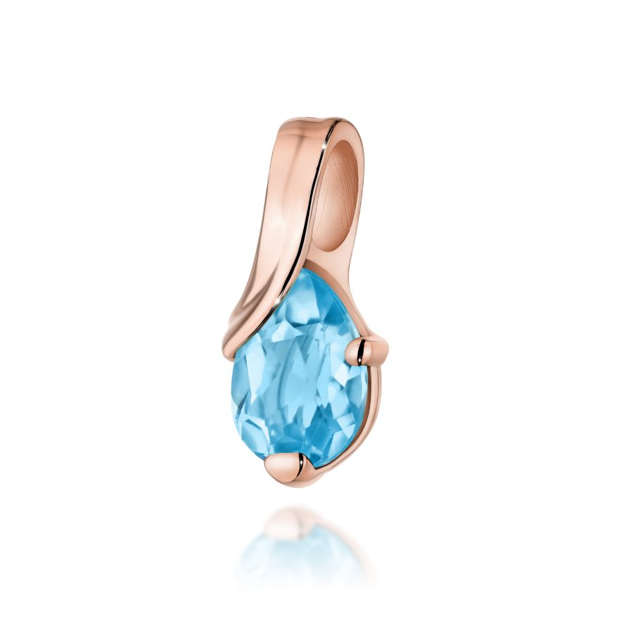 Zawieszka z kamieniem topaz swiss 0,90 ct Z0578 – różowe złoto próby 585 – widok produktu 1