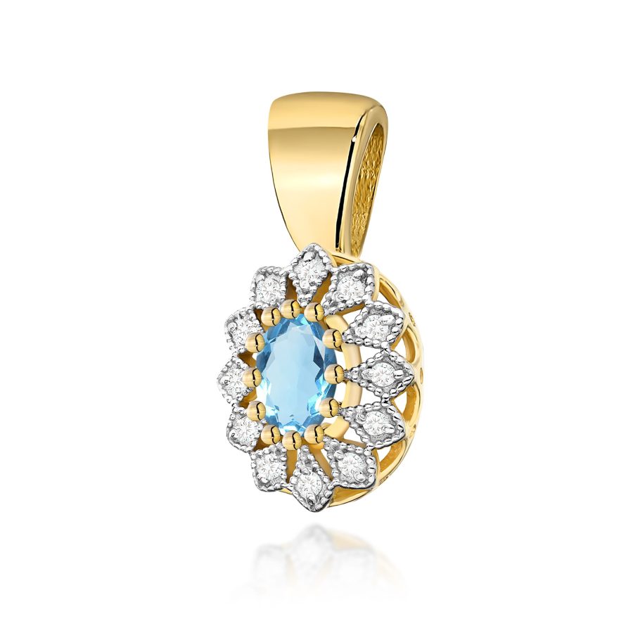 Zawieszka z kamieniem topaz swiss 0,50 ct Z0354 – żółte złoto próby 585 – widok produktu 1