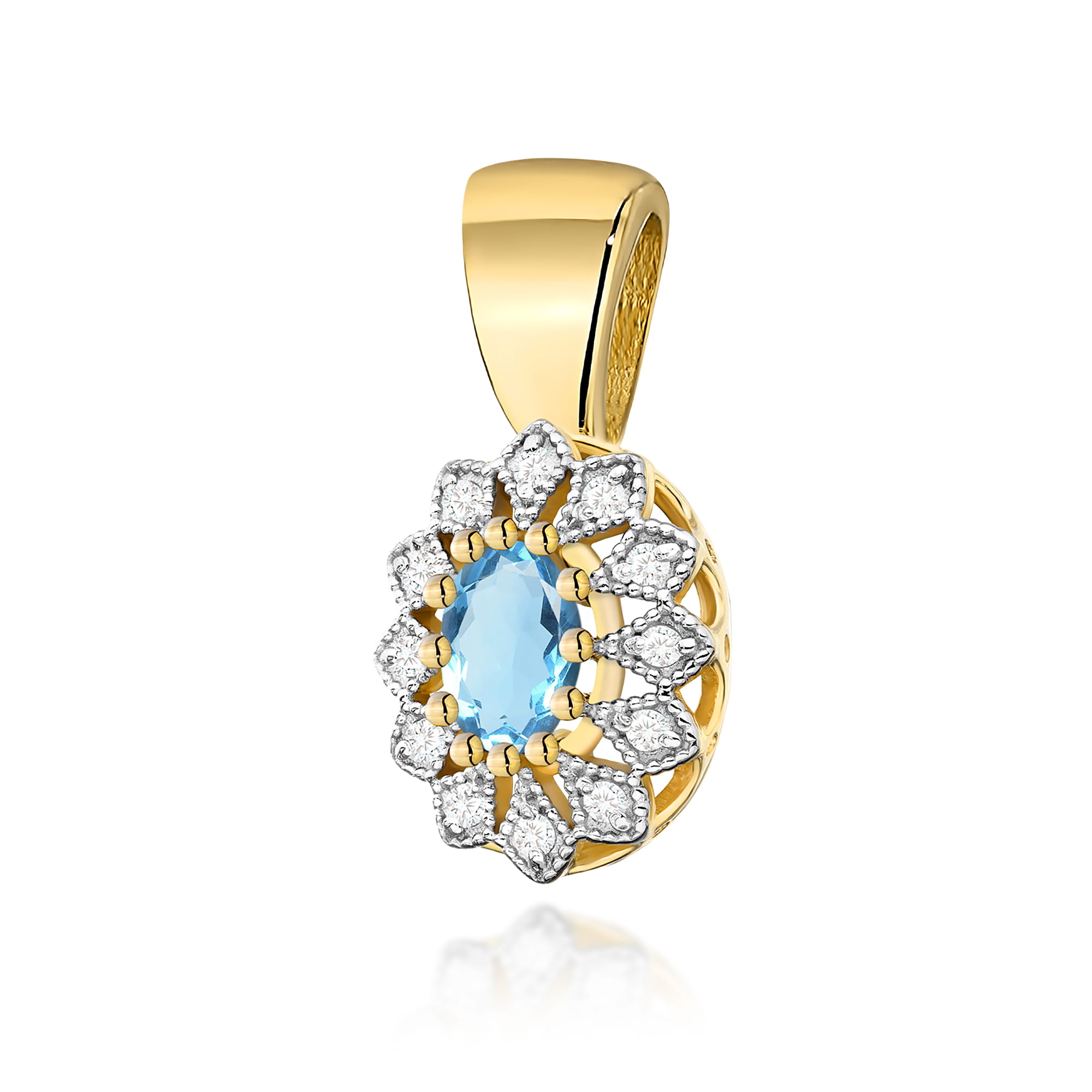 Zawieszka z kamieniem topaz swiss 0,50 ct Z0354 – żółte złoto próby 585 – widok produktu 1