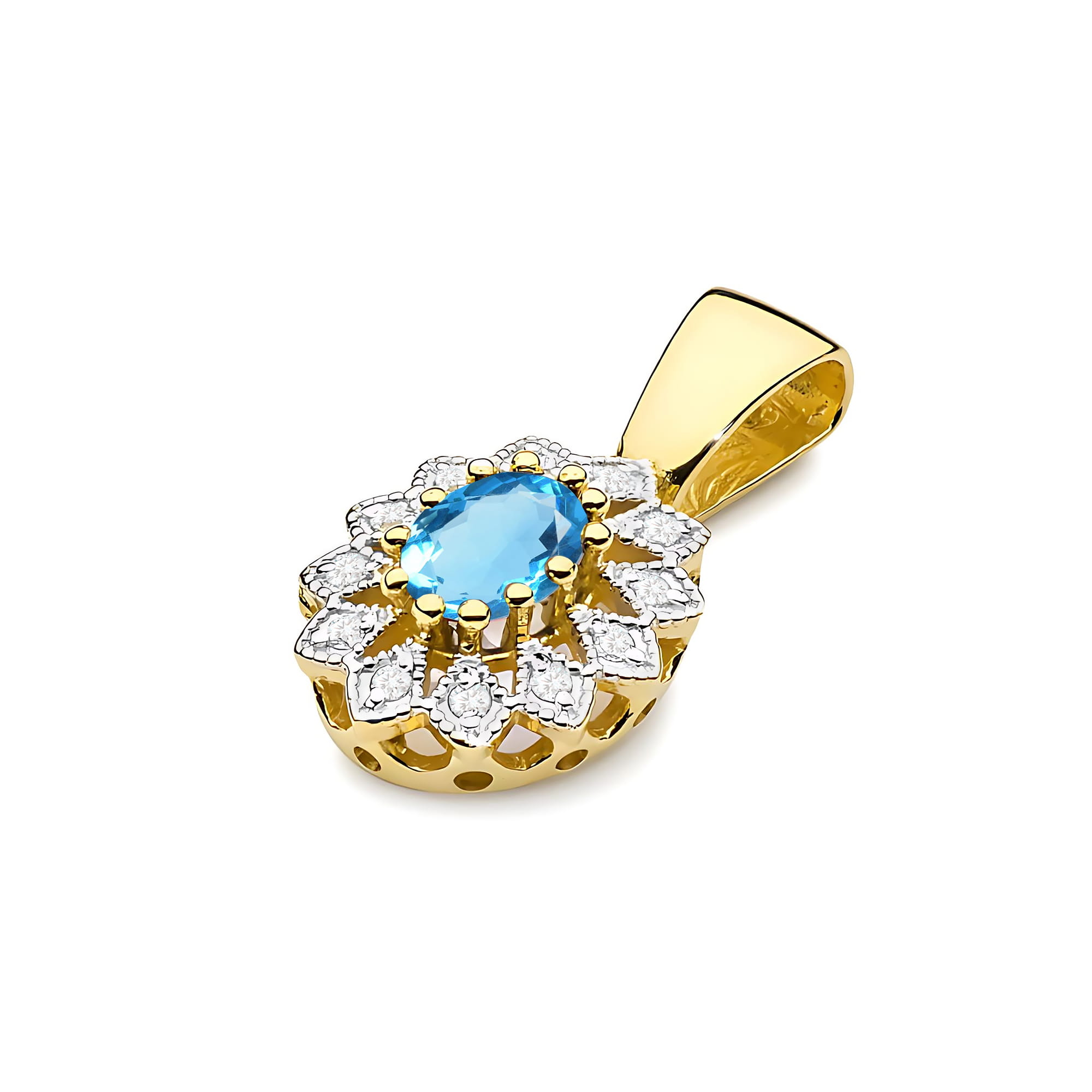 Zawieszka z kamieniem topaz swiss 0,50 ct Z0354 – żółte złoto próby 585 – widok produktu 2