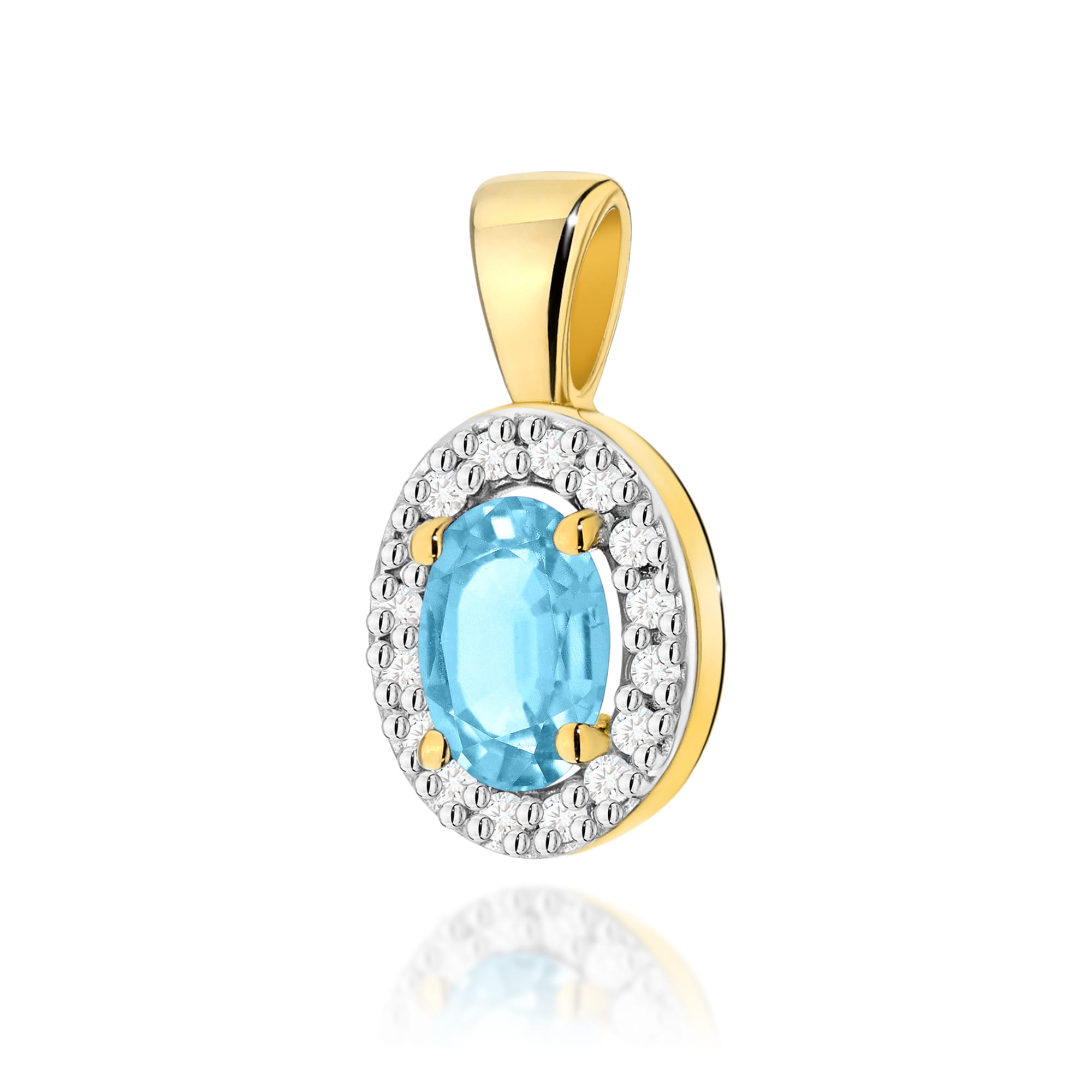 Zawieszka z kamieniem topaz swiss 0,50 ct Z0574 – żółte złoto próby 585 – widok produktu 1