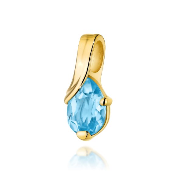 Zawieszka z kamieniem topaz swiss 0,90 ct Z0578 – żółte złoto próby 585 – widok produktu 1